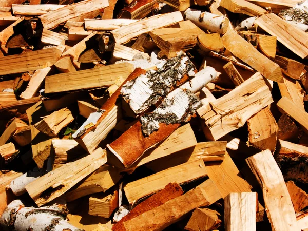 Вогонь дрова зрізана береза — стокове фото