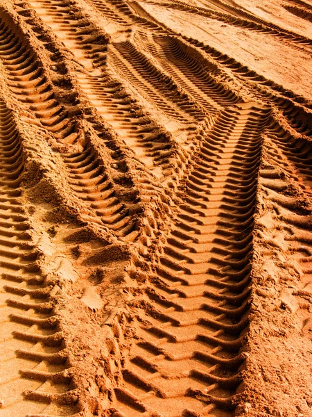 Trace de niveleuse sur sable — Photo