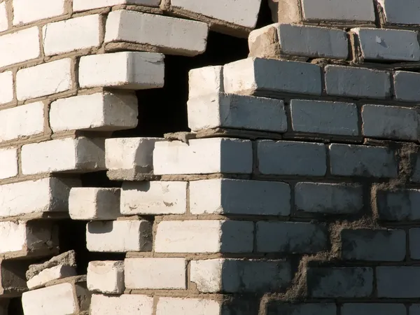 Vernietiging muur huis — Stockfoto