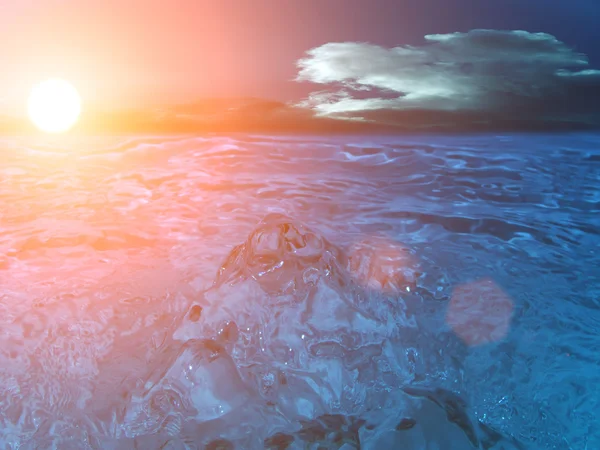Hemel zon wolken zee — Stockfoto