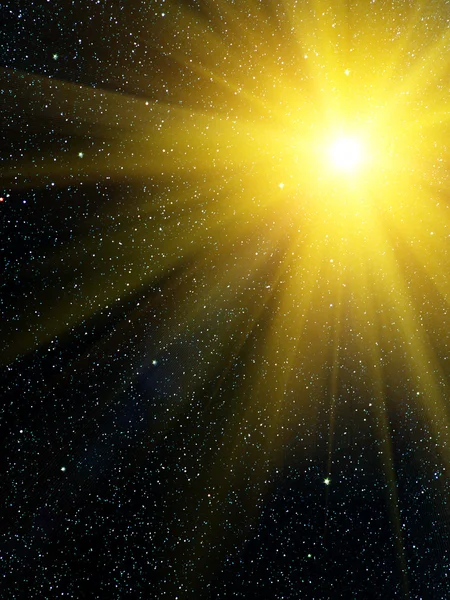 Hemel zon sterren — Stockfoto