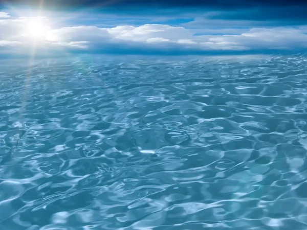 태양 하늘 구름 바다 — 스톡 사진