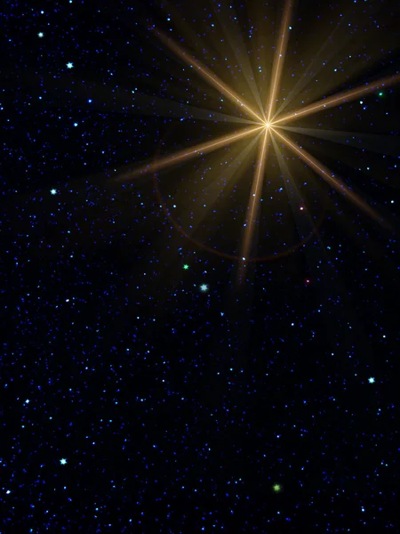 Niebo gwiazdami słońce — Zdjęcie stockowe