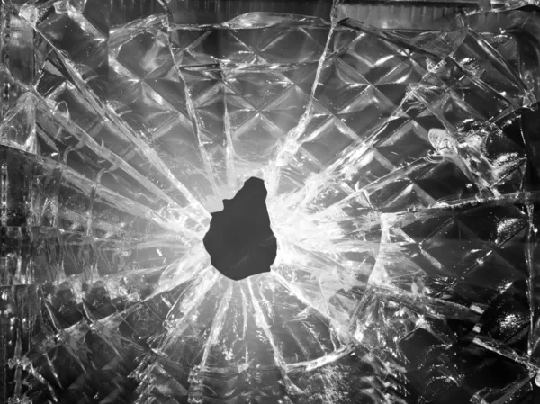 穴の厚いガラス — ストック写真