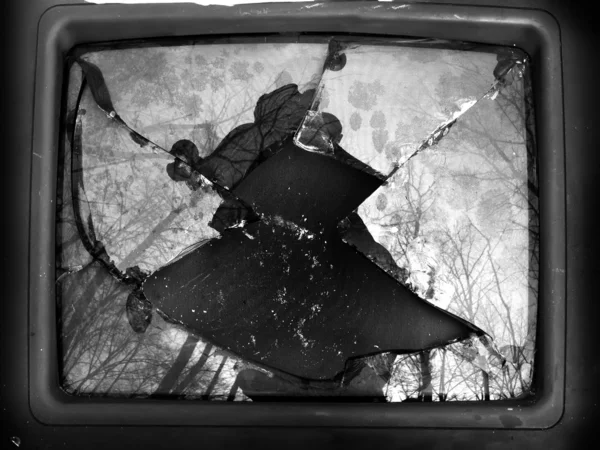 TV-Glas zerbrochen — Stockfoto