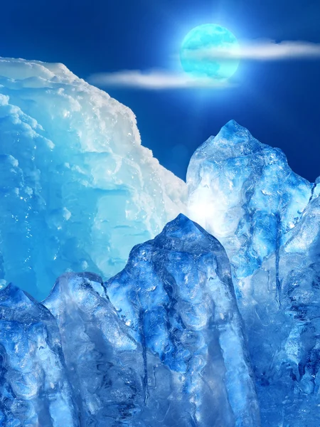 Iceberg mountain ice clouds — Stock Photo, Image
