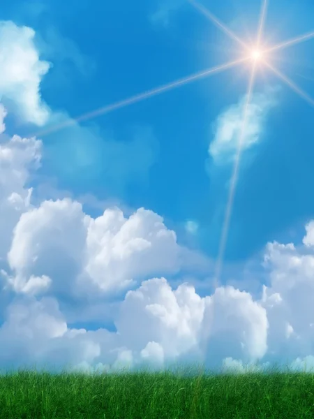 Sun-ég felhők Stock Kép