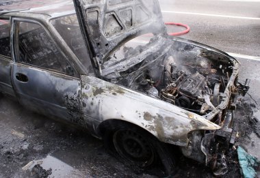 Fire Damaged Car clipart