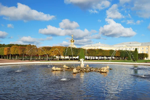De övre park fontänerna på peterhof — Stockfoto