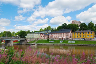 Flowering river Porvoo clipart