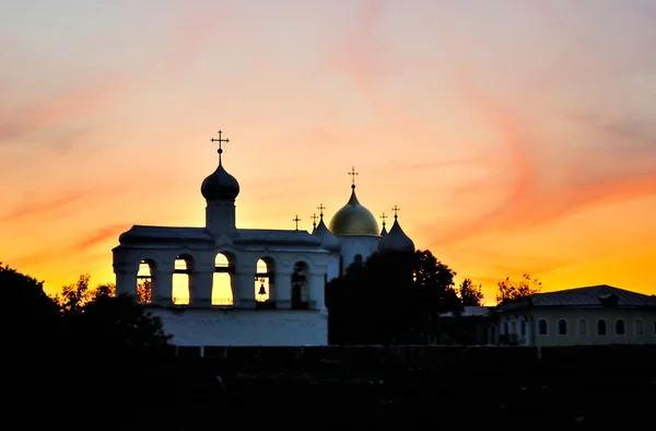 The silhouettes of the night Novgorod. — Stock Photo, Image