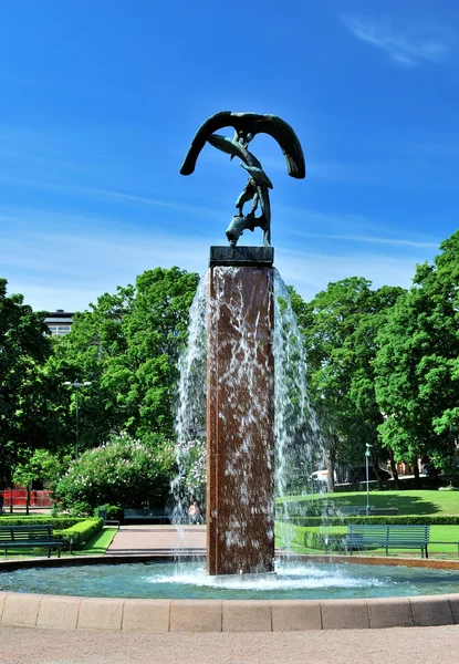 stock image Fountain in Kotka, Finland