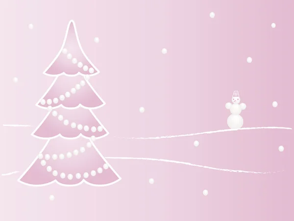 Рождественская елка и снеговик — стоковое фото