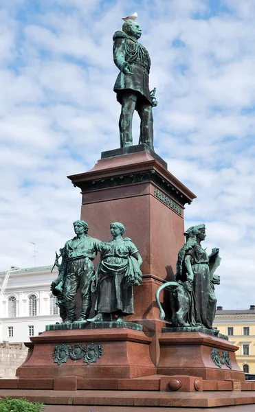 Helsinki. Památník Alexandra ii — Stock fotografie