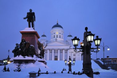 Helsinki in the twilight clipart