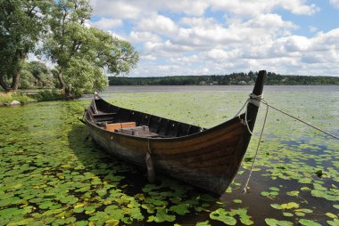 Sigtuna, Sweden. Antique boat clipart