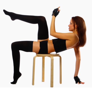 Young woman doing fitness clipart