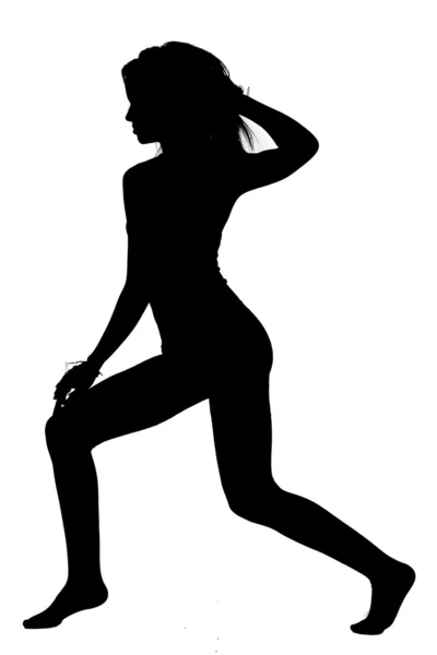 Silhouette of young woman — Stock Photo, Image