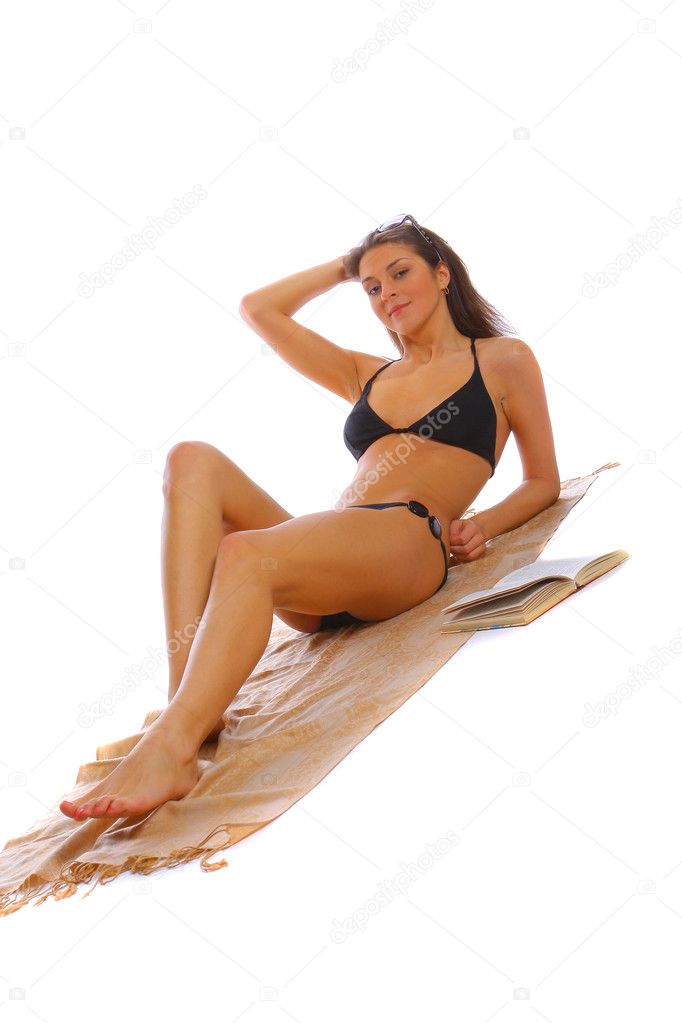 Young woman getting tan