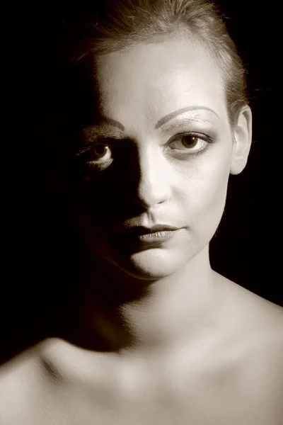 stock image B/w portrait of young woman