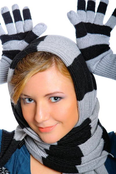 Young woman in a scarf — Zdjęcie stockowe