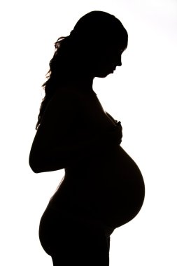 Silhouette of pregnant woman clipart