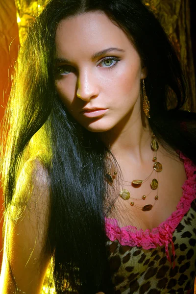 Gyönyörű fiatal barna nő — Stock Fotó