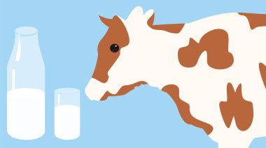 Cow and milk clipart