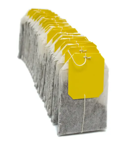 Tea bags on white Stock Picture