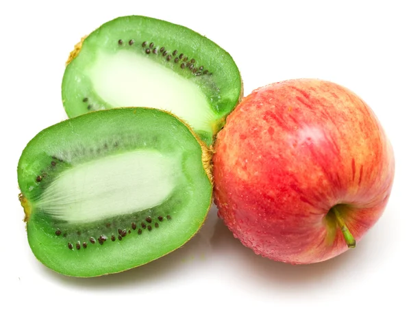 Red apple and kiwi — Stock Photo, Image