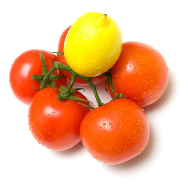 Tomates jugosos y limón — Foto de Stock