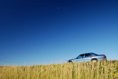 Blue Car, Blue Skies clipart