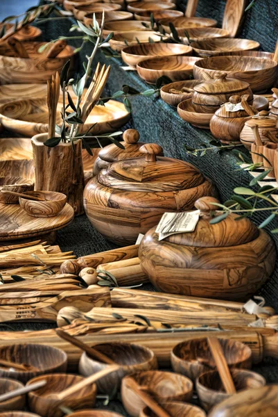 Platos de madera, Lucca, Italia — Foto de Stock