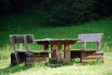 Park Bench, Val Visdende, Italy, August clipart