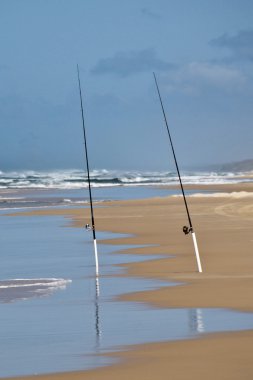 balıkçılık çubuklar, fraser Island, Avustralya,