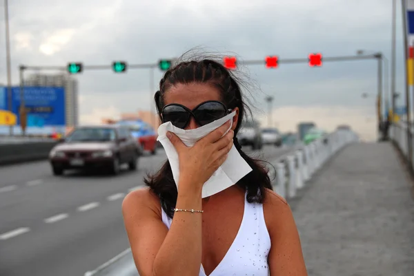 Schwere Umweltverschmutzung in Bangkpk, Thailand, Au — Stockfoto