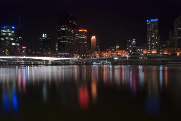 Brisbane river av natten, Australien, augus — Stockfoto
