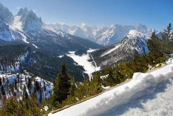 Alpy zimní, Dolomity, Itálie, 2007 — Stock fotografie