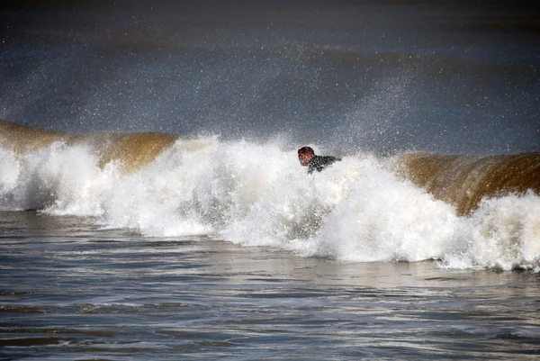 Surfer in Galveston, Texas, 2008 — Stockfoto