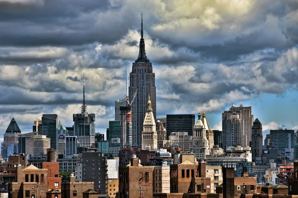 Ciudad de Nueva York desde Brooklyn Bridge — Foto de Stock