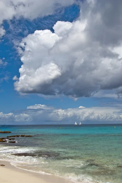 Maho Bay, Saint Maarten Coast, Antilhas — Fotografia de Stock