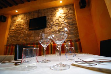 Restaurant interior, Barga, Italy clipart