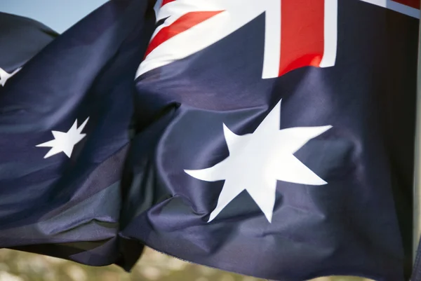 Australiska flaggan i sydney bay — Stockfoto