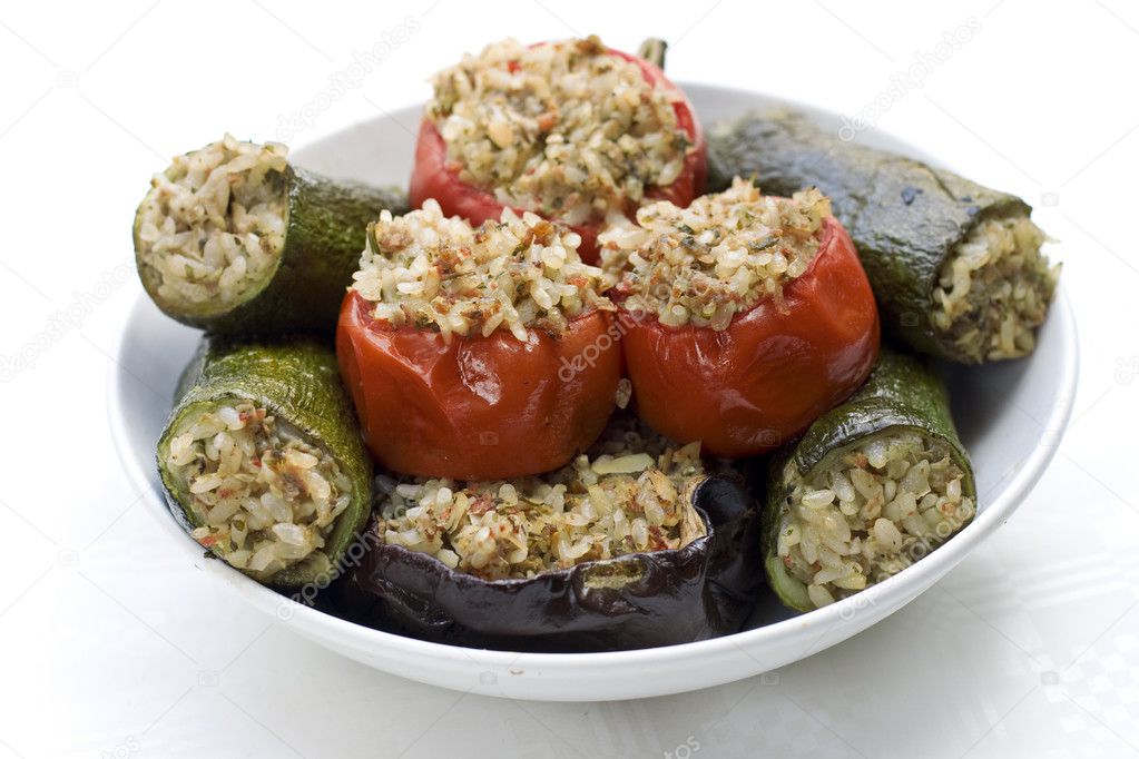 Vegetables stuffed with rice