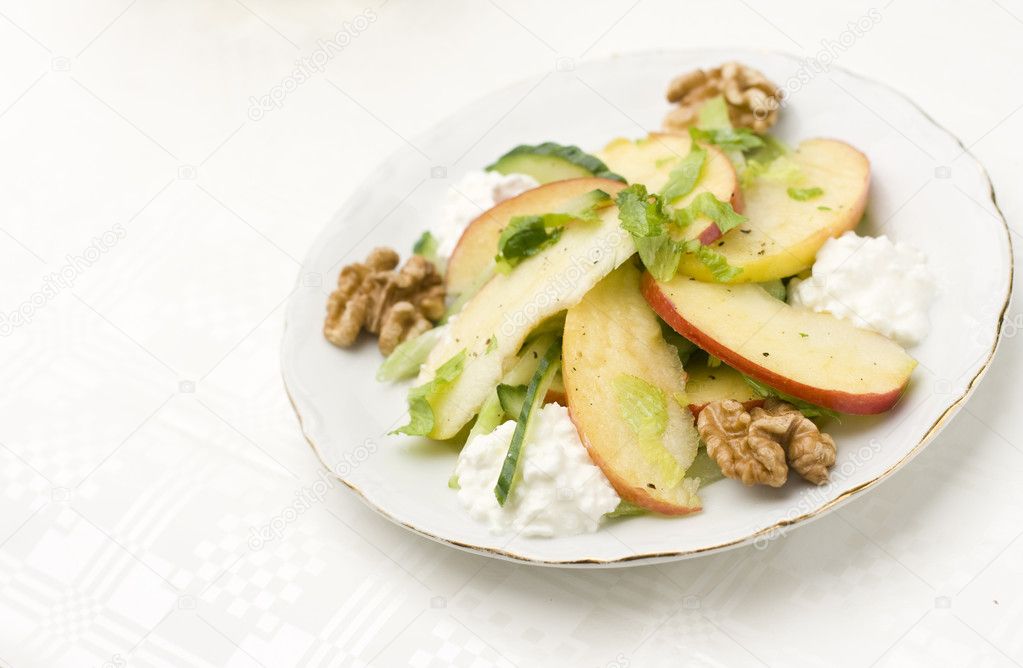 Waldorf salad with cottage cheese