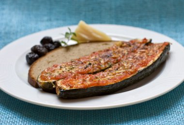 Baked zucchini with parmeggiano clipart