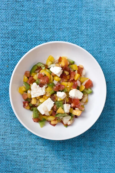 Őszibarack saláta feta & paradicsom — Stock Fotó
