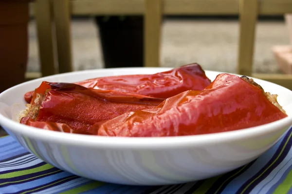 stock image Red peppers stuffed with meat