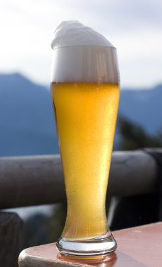 Glass of bavarian white beer clipart