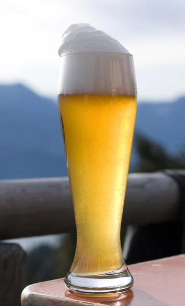stock image Glass of bavarian white beer